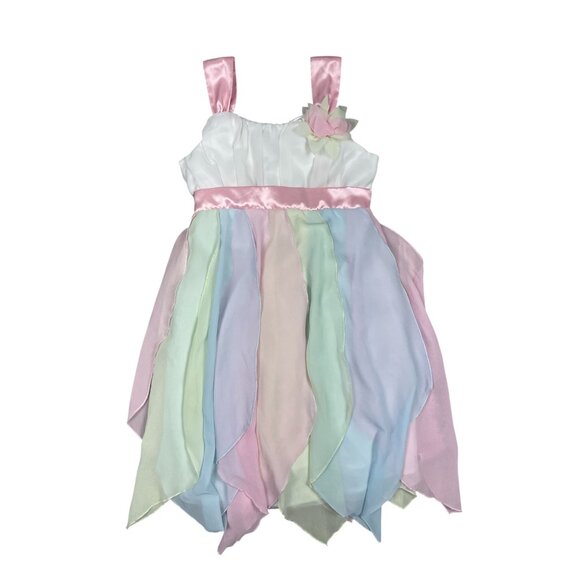 Biscotti Other - Biscotti Girls Rainbow Pastel Dress 10 Satin Organza Spring Easter Flowy